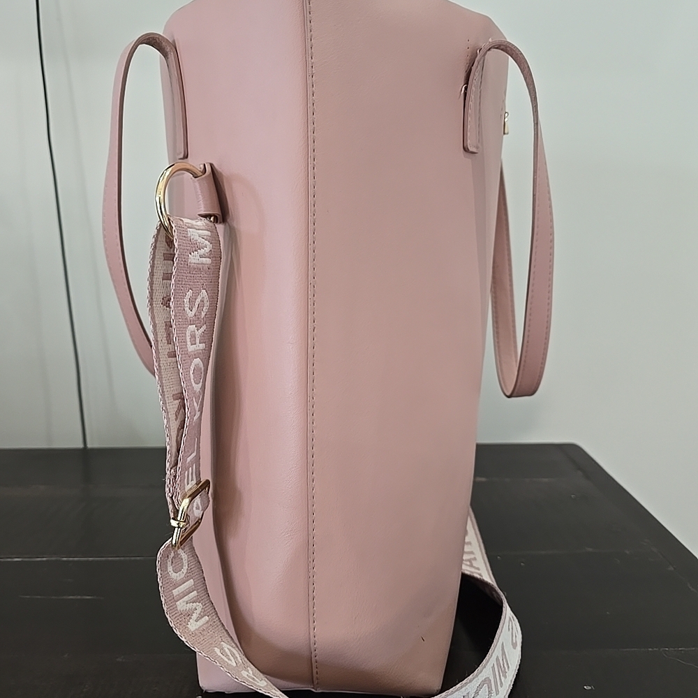 Michael Kors Pink Tote Bag with Logo Strap - Picture 4 of 15